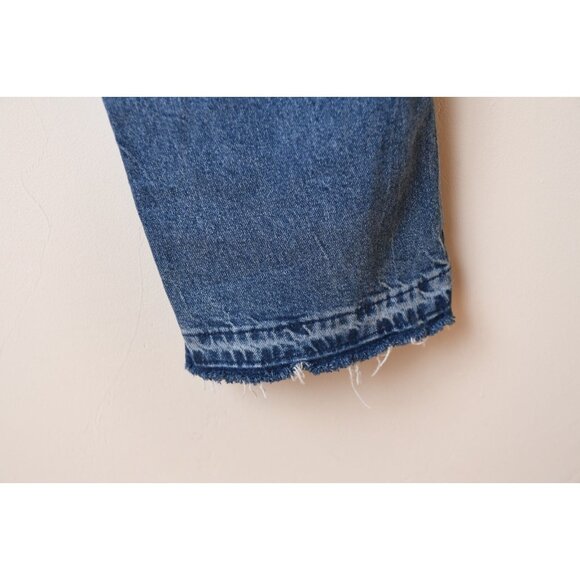 H&M Women’s Size 10 Divided Blue Jeans With Raw Hem and Side Slit Medium Wash - Picture 6 of 12